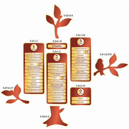 Комплект резных стендов "Дерево. Навигация" арт. ДС-4002