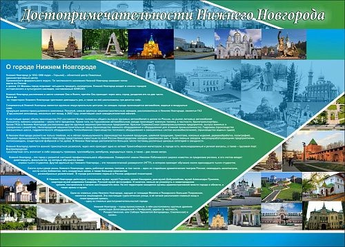 Стенд тематический "Достопримечательности Нижнего Новгорода" арт. М-0137