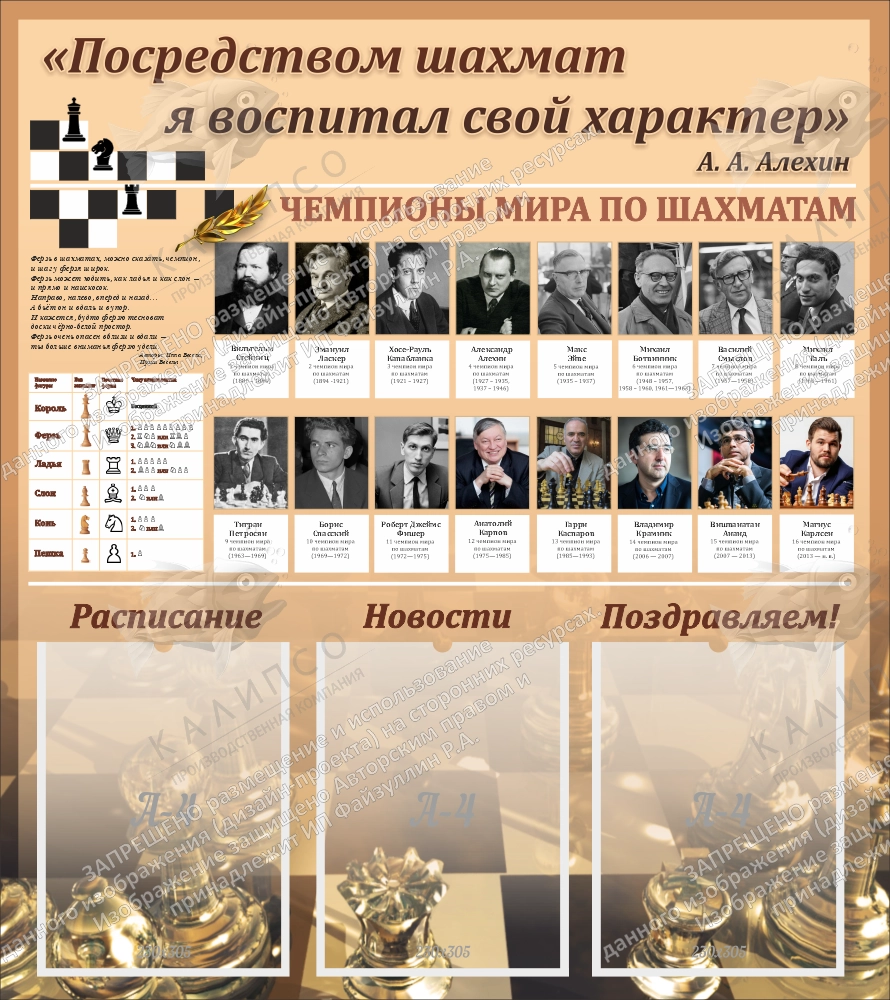 Тематический стенд "Шахматы" арт. ШК-02118