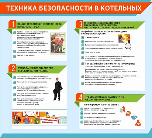 Стенд "Техника безопасности в котельных" арт. ПО-0082