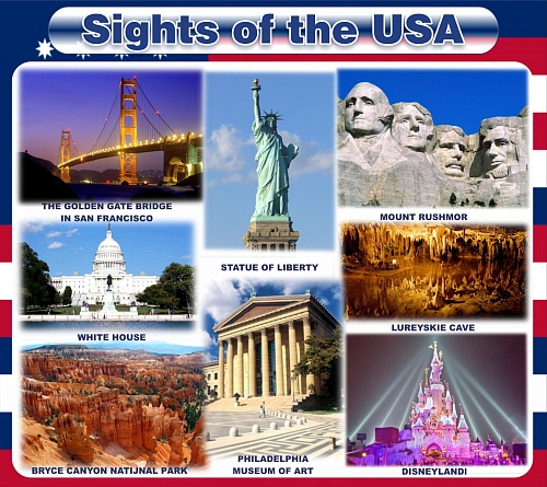 Стенд "Достопримечательности США" арт. ШК-0517