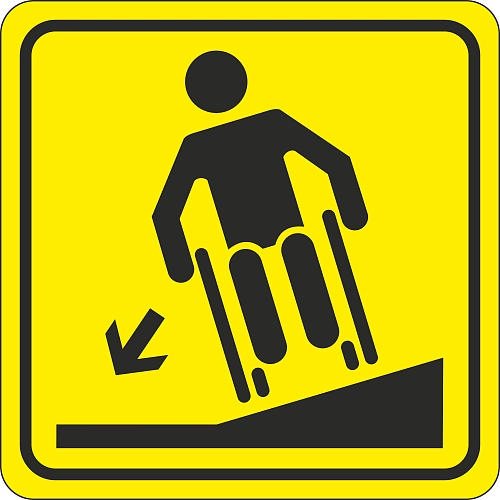 Пиктограмма  «Осторожно! Крутой поперечный уклон влево!» (плоская), ударопрочный полистирол, арт. ТБ-72 от Калипсо Пиктограмма  «Осторожно! Крутой поперечный уклон влево!» (плоская), ударопрочный полистирол, арт. ТБ-72