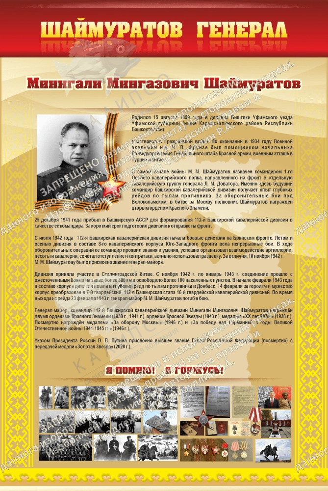 Стенд "Шаймуратов генерал" арт. ШК-4459