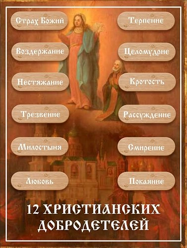 Стенд тематический "12 христианских добродетелей" арт. М-0147