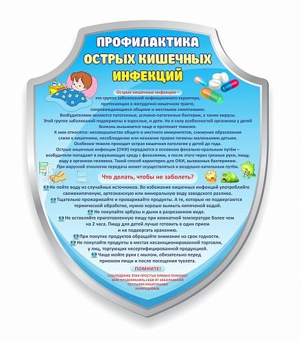 Стенд "Профилактика острых кишечных инфекций", резной арт. МУ-0335