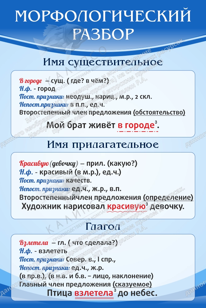 Стенд "Морфологический разбор" арт. ШК-1760
