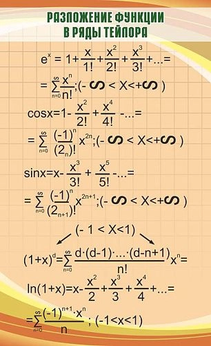Стенд "Разложение функций в ряды Тейлора" арт. ВУ-0005