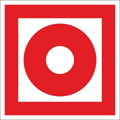 Наклейка F10 "Кнопка включения установок (систем) пожарной автоматики" арт. ПЭ-0235