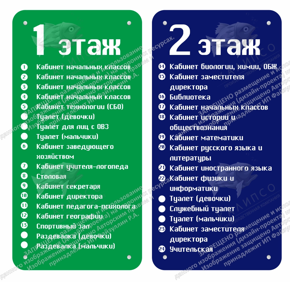 Комплект стендов "Навигация". Дизайн по вашим материалам арт. ДШК-4196