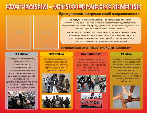 Стенд "Экстремизм - антисоциальное явление" арт. ШК-1643