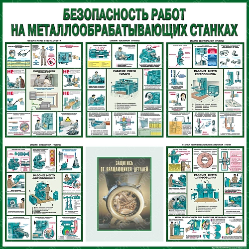 Стенд "Безопасность работ на металлообрабатывающих станках" арт. ПО-0029