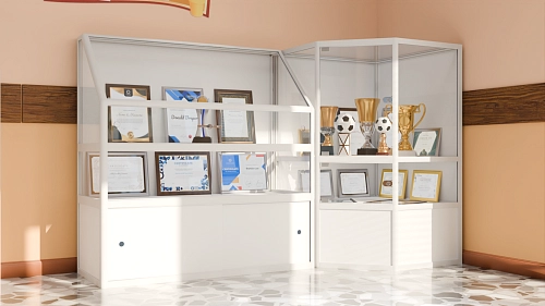 Витрина музейная наклонная с полкой арт. ШК-3710