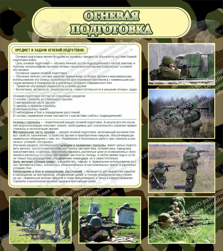 Стенд "Огневая подготовка" арт. ШК-1610