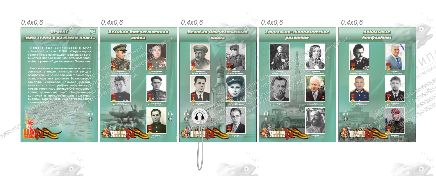 Комплект стендов музейный с аудиодублированием информации. Дизайн по вашим материалам, арт. ДШК-4630