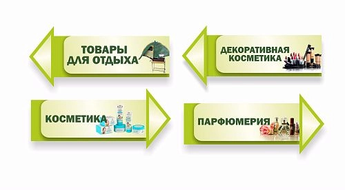 Таблички указатели для отделов 0.85x0.4 арт. М-0404