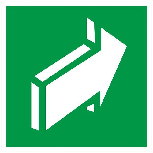 Наклейка Е-18 "Открывать движением от себя" арт. ПЭ-0208