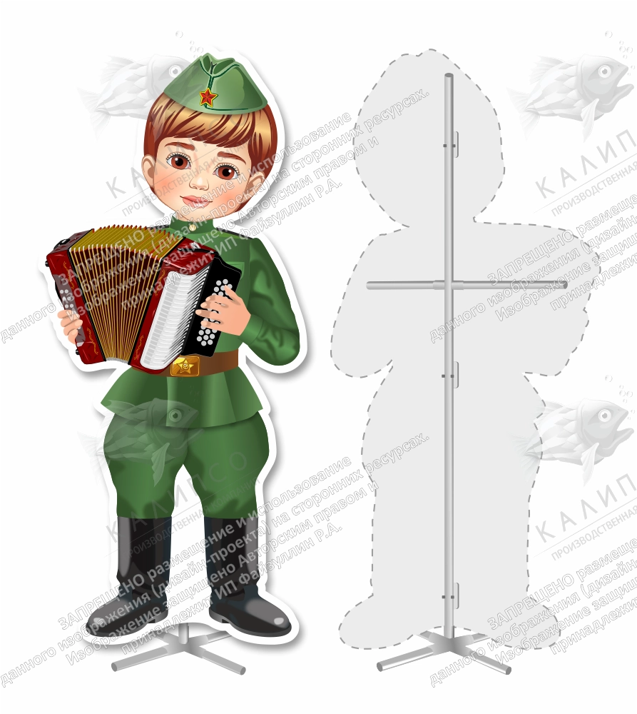 Ростовая фигура "Мальчик в военной форме" арт. ШК-3885