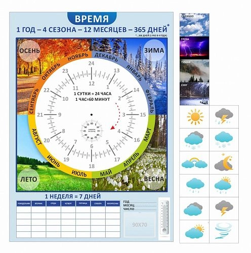 Стенд "Время" с вкладышами, арт. ШК-0438