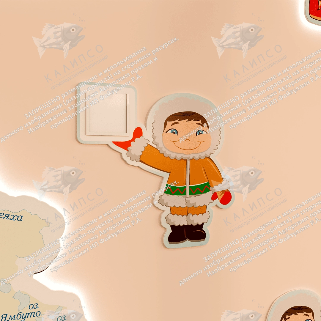 Карта Тазовского района с подсветкой, арт. СП-4013