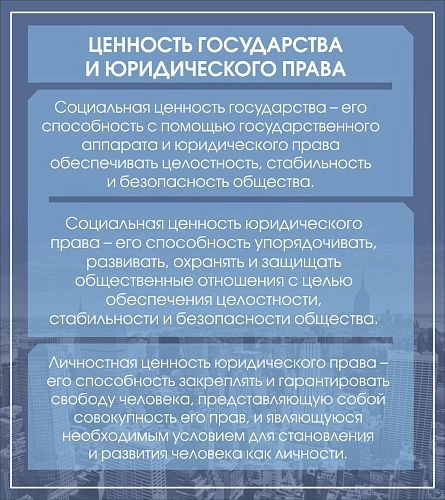 Стенд "Ценность государства и юридического права" арт. ВУ-0523