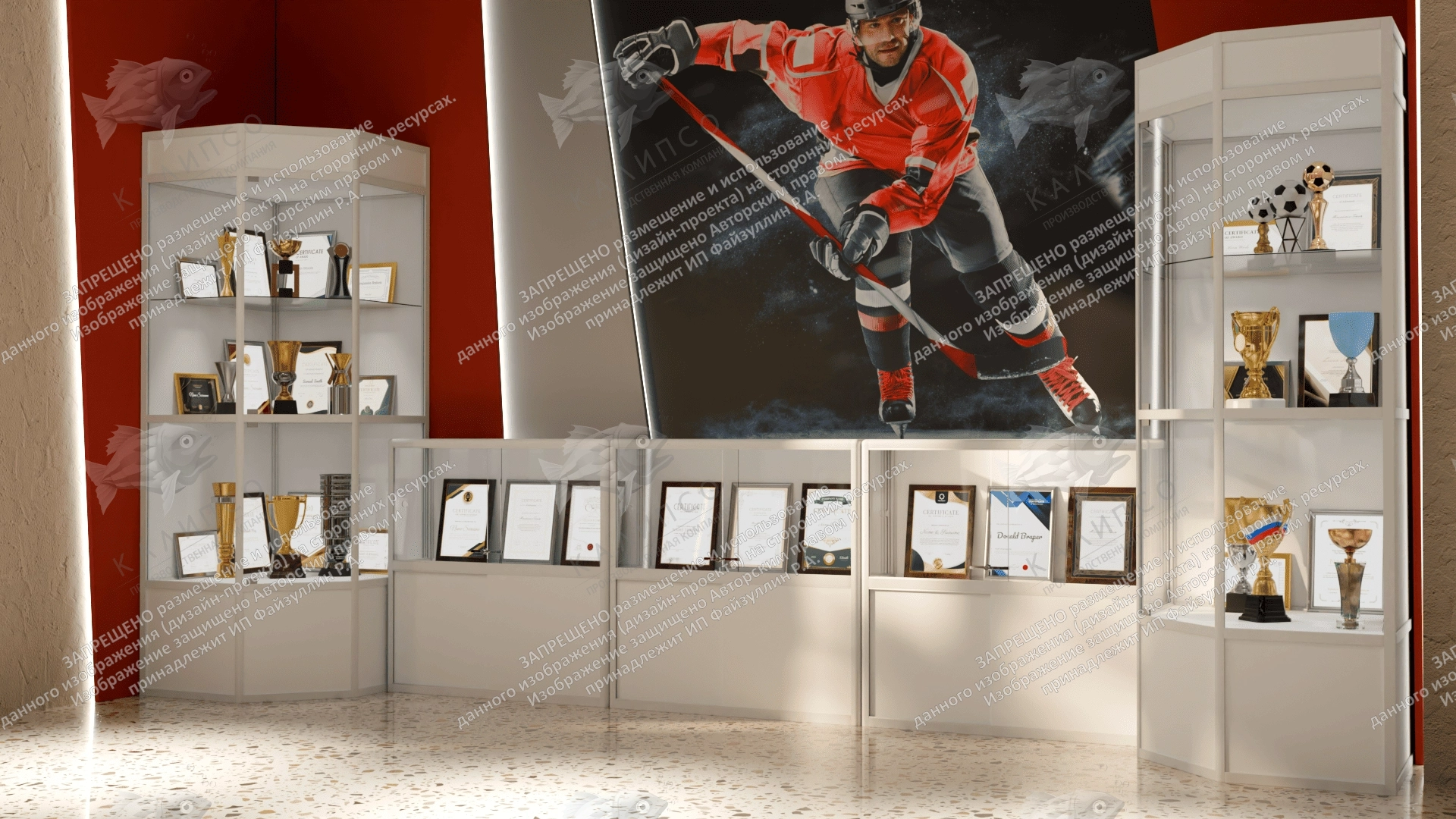 Шкаф-витрина угловая 0.8х0.8х2.2 м арт. ШК-3709