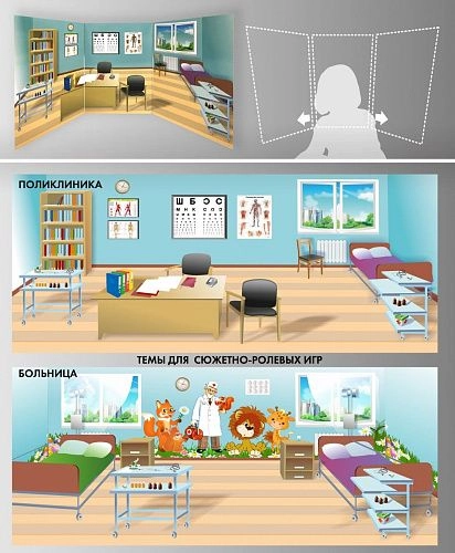 Стенд для сюжетно-ролевых игр 2-х сторонний №2 арт. ДС-04163