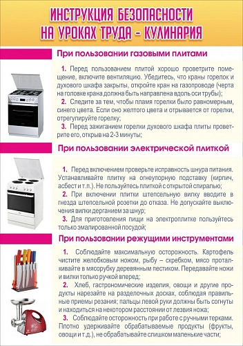 Стенд "Инструкция безопасности на уроках труда №2" арт. ШК-1904