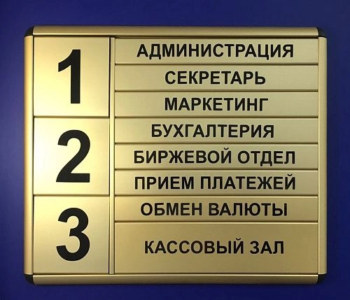 Табличка № 2 профиль "COSIGN" арт. Р-13