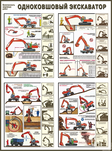 Стенд "Одноковшовый экскаватор Безопасность земляных работ" арт. ПО-0024