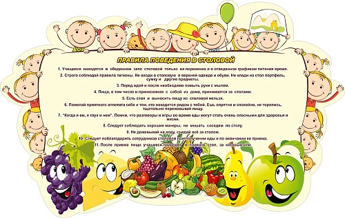 Стенд "Правила поведения в столовой" 1.5x0.95 арт. ШК-3019