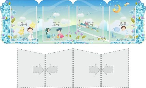 Стенд "Синяя сказка" папка-передвижка с карманами А4 арт. ДС-1612