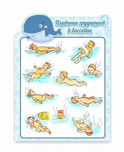 Стенд "Плавание грудничков в бассейне" арт. Б-0107