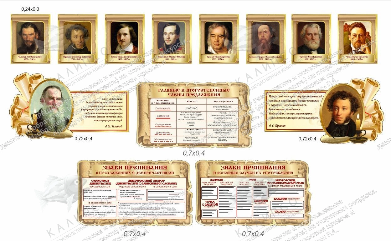 Комплект стендов "Русский язык и литература" арт. ШК-4079