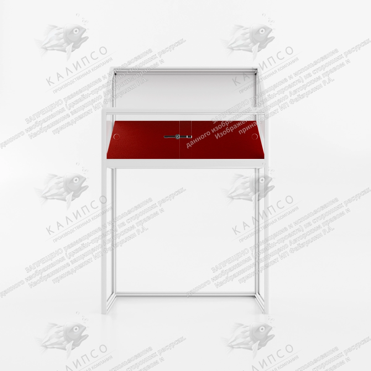 Витрина музейная наклонная, с защитной бронирующей пленкой, арт. ШК-4514Б