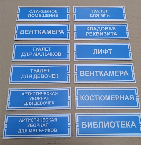 Комплект кабинетных табличек арт. Р-70