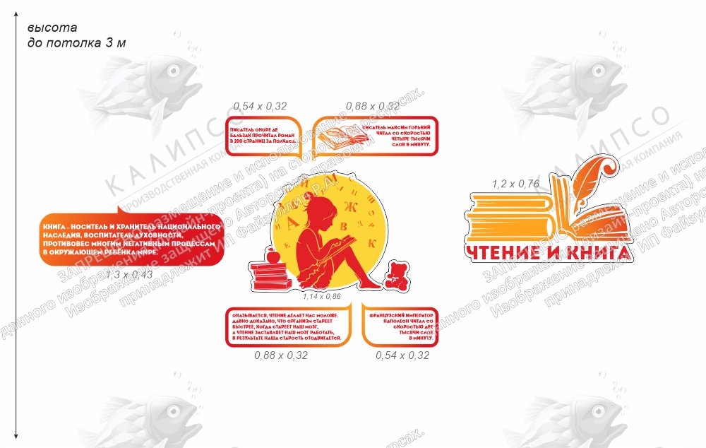 Комплект стендов для библиотеки №2 арт. ШК-3981
