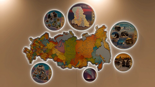 Комплект стендов "Карта России и достопримечательности ЯНАО" с подсветкой арт. СП-4004 от Калипсо Комплект стендов "Карта России и достопримечательности ЯНАО" с подсветкой арт. СП-4004