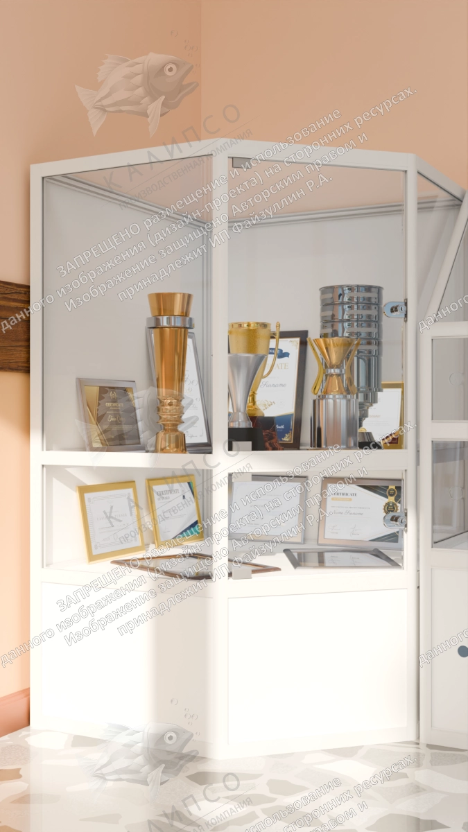 Шкаф-витрина угловая (малая) арт. ШК-3711