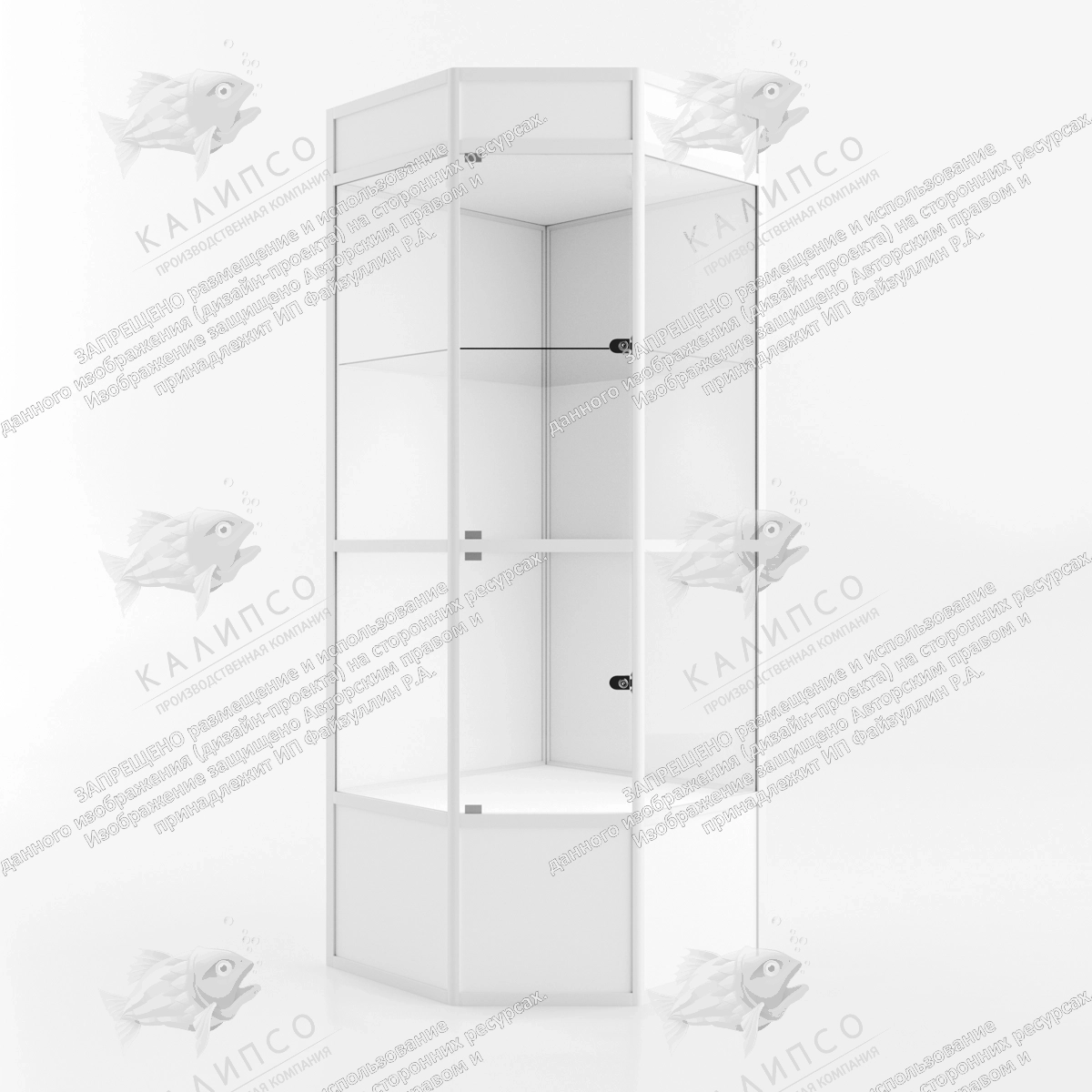 Шкаф-витрина угловая 0.8х0.8х2.2 м арт. ШК-3709