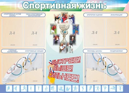 Стенд "Спортивная жизнь №2" арт. ШК-2903