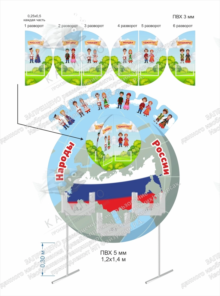Ростовая фигура "Народы России", арт. ШК-4724