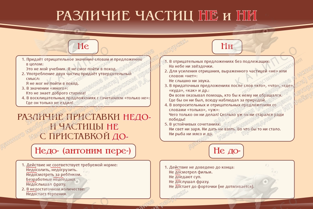 Стенд "Различие частиц НЕ и НИ" арт. ШК-1739