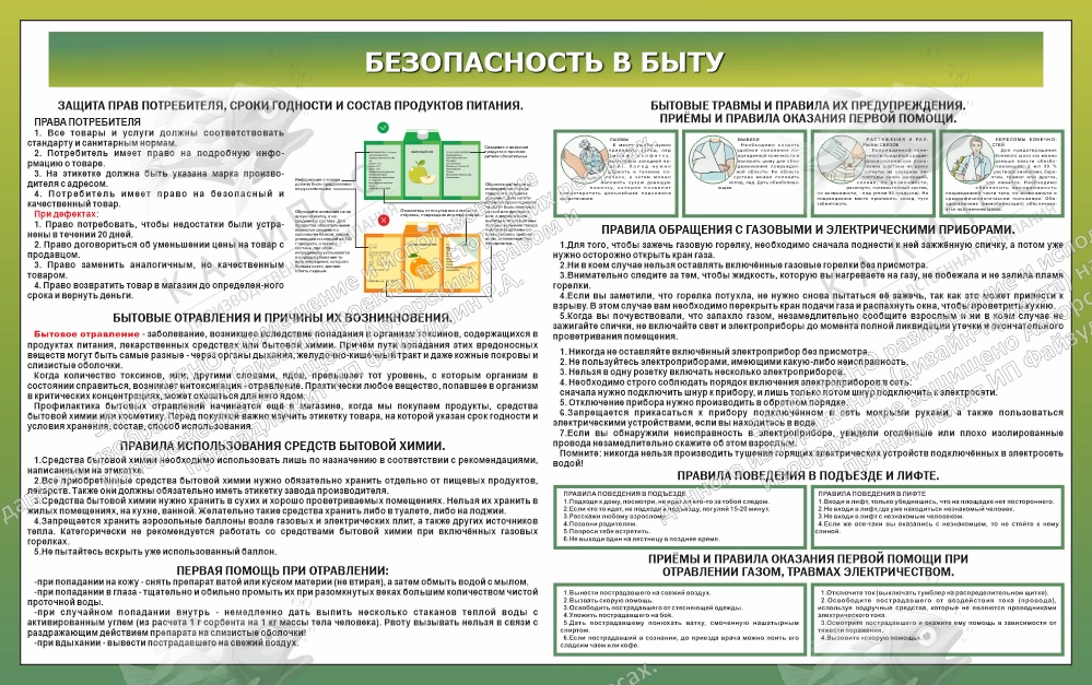 Стенд "Безопасность в быту № 1" арт. ШК-4501