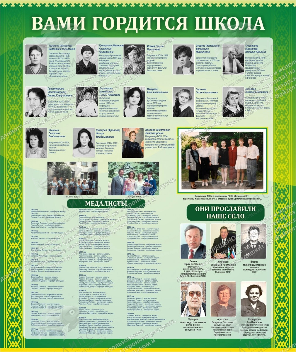 Стенд "Вами гордится школа" (дизайн по вашим материалам) арт. ДШК-2632