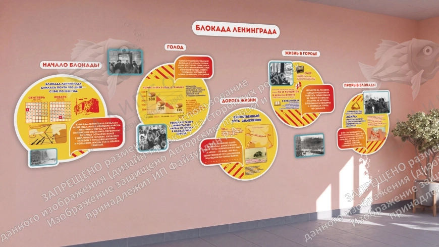Комплект резных стендов "Блокада Ленинграда", арт. ШК-4716