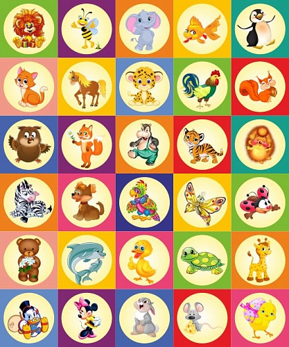 Комплект табличек на шкафчики "Зверята" арт. ДС-0953