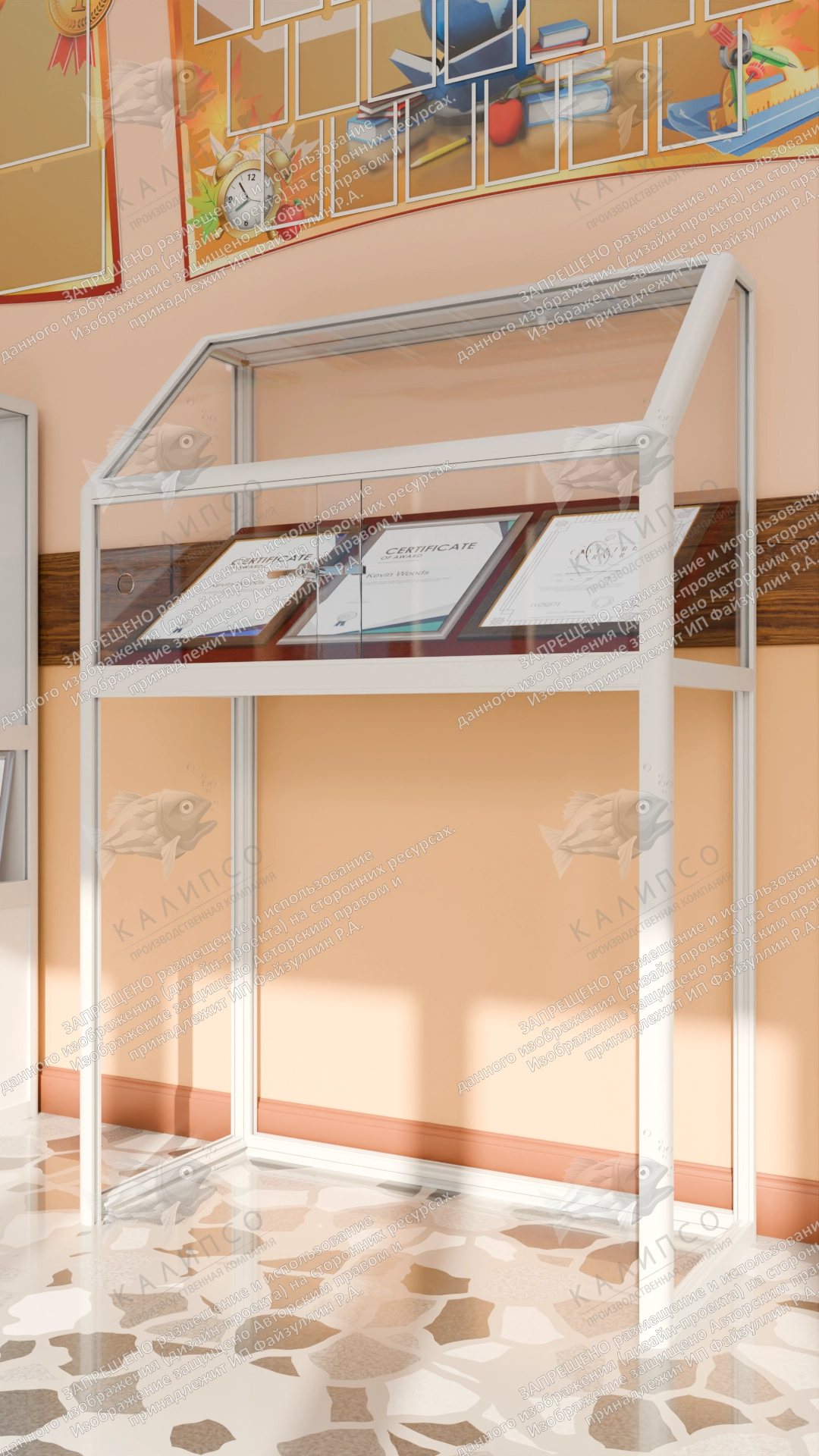 Витрина музейная наклонная, арт. ШК-4514