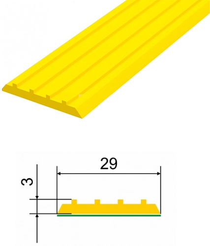 Полоса тактильная противоскользящая направляющая арт. ТЛ-1