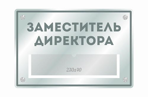Табличка из оргстекла "Заместитель директора" арт. ШК-4187