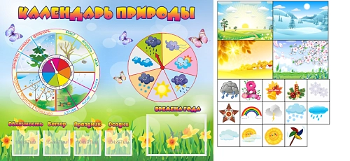 Стенд "Календарь природы" 0,8х0,6 арт. ДС-0465